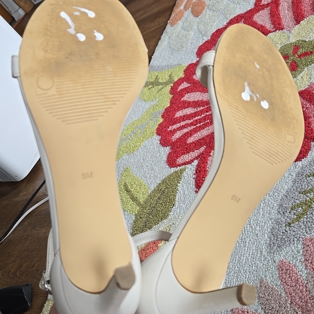 Calvin Klein Size Nine Off White Heeled Sandals - Picture 6 of 10